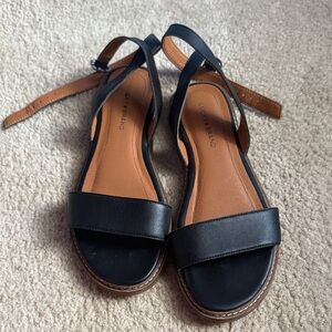 Lucky Brand Black and Tan Women's Sandals